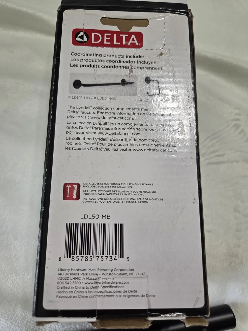 Delta Lyndall Matte Black Toilet Paper Holder LDL50-MB